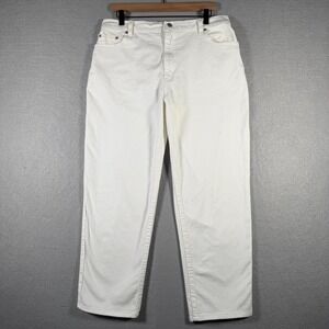 Vintage Levis 550 White‎ Relaxed Fit Tapered Leg Jeans Womens 34x27 Made in USA